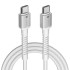 Portronics Konnect X 60W Type C to Type C Unbreakable Nylon Braided Cable, 2M Fast Charging Cable for iPhone 15 series, iPad, Samsung Galaxy & other Type C Devices(White)