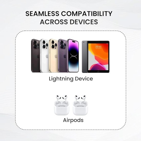 Portronics Konnect X Type C to 8-Pin 27W Fast Charging Cable, Premium TPE Material, Support to all Lightning Devices 1M Length(White)