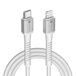 Portronics Konnect X Type C to 8-Pin 27W Fast Charging Cable, Premium TPE Material, Support to all Lightning Devices 2M Length(White)