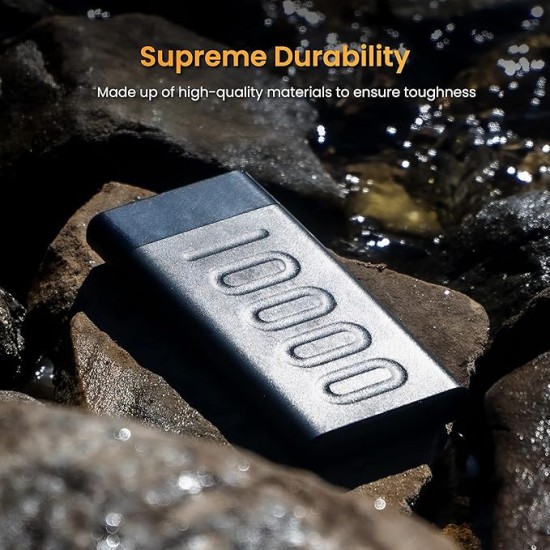 Ambrane 10000mAh Slim & Compact Powerbank, 22.5W Fast Charging, USB & Type C Output, Power Delivery, Quick Charge for iPhone, Android & Other Devices, Made in India + Type C Cable (Stylo 10, Blue)