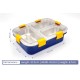 Darkpyro 3 Compartment Stainless Steel Lunch Box, Leakage Proof Lunch Box For School Kids And Adults Pack Of 1 Blue,750ML Darkpyro 3 Compartment Stainless Steel Lunch Box, Leakage Proof Lunch Box For School Kids And Adults Pack Of 1 Blue,750ML