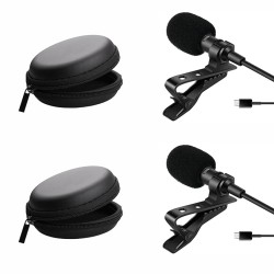 HUMBLE HB-C01 Lavalier Lapel Condenser Mic for Android, USB Type C Microphone for YouTube Vlogging Facebook Interview Livestream Video Recording and All(1.5 Meter) Pack of 2
