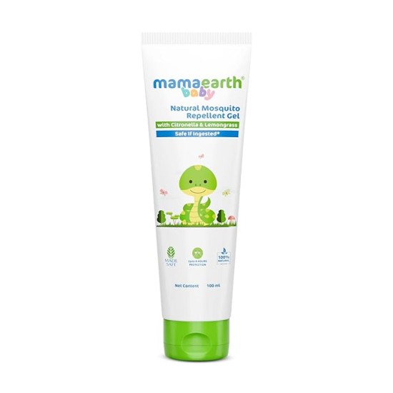 Mamaearth Natural Mosquito Repellent Gel - 100ml |DEET Free | Protects from Dengue, malaria & Chikungunya| Made safe Certified | Protection from Mosquitoes | Safe if ingested