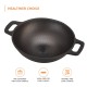 Cast Iron Pre Seasoned Pan Cast Iron Deep Kadhai, 10 Inches (25 cm), Black, 100% Toxin-Free, Naturally Non-Stick, Long Lasting.