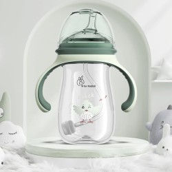 R4Rabbit Tritan Tweet 240ml Toddler Sippy Cup | Non-Toxic & BPA-Free Soft Silicone Double Handle | Leak-Proof Sippy Cup for Toddlers Boys & Girls (Green)