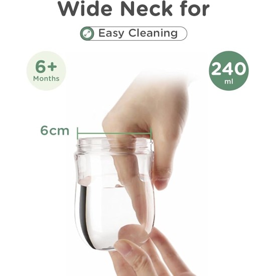 R4Rabbit Tritan Tweet 240ml Toddler Sippy Cup | Non-Toxic & BPA-Free Soft Silicone Double Handle | Leak-Proof Sippy Cup for Toddlers Boys & Girls (Green)