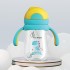 R for Rabbit Tritan Dino 320ml Baby Straw Sipper for Kids | Twin Handle Non Toxic BPA Free Soft Silicone Straw Sippy Bottle | Leak Proof Drinking Sippy Cup for 12+ Months Babies (Yellow Blue)