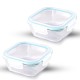 Attro Glassox Classic Square Lunch Box with Locking Lid Borosilicate Glass Lunch Box Fridge Organizer Food Storage Container Microwave & Freezer Safe Set of 2 310ml Attro Glassox Classic Square Lunch Box with Locking Lid Borosilicate Glass Lunch Box Fridge Organizer Food Storage Container Microwave & Freezer Safe Set of 2 310ml