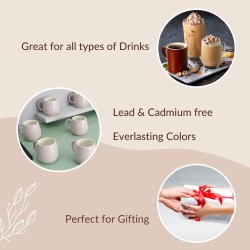 The Earth Store Handcrafted Lavender Ceramic Ovule Shape Chai/Tea Cups Serving Tea Cups Set of 6 Microwave and Dishwasher Safe, Ideal for Friends, Anniversary, Birthday (190) ML Each The Earth Store Handcrafted Lavender Ceramic Ovule Shape Chai/Tea Cups Serving Tea Cups Set of 6 Microwave and Dishwasher Safe, Ideal for Friends, Anniversary, Birthday (190) ML Each