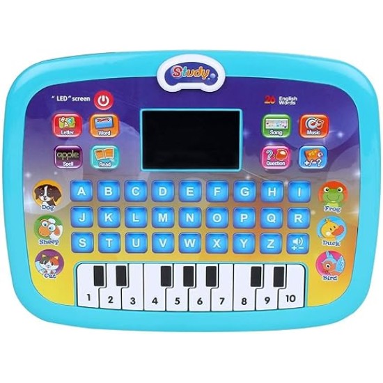 Besite Toys X2020 Educational Computer Piano Display Led Screen, with Music & Buttons, Educational Toy Laptop Learner with Screen for Kids Baby's Boys & Girls