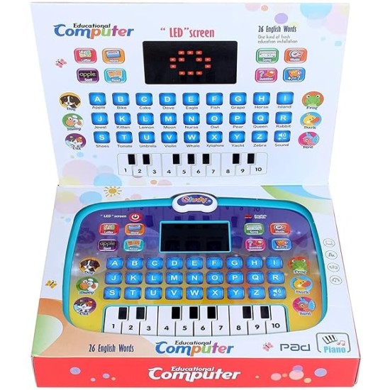 Besite Toys X2020 Educational Computer Piano Display Led Screen, with Music & Buttons, Educational Toy Laptop Learner with Screen for Kids Baby's Boys & Girls