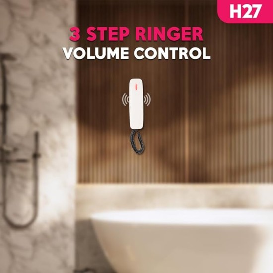 Beetel H27 Portable Hotel Cordless Landline Phone,3 Step Receiver & 2 Step Ringer Volume,Hold Function with LED Notification,Tone Dialling,Ringer LED,Hearing Aid Compatible Desk/Wall Mountable (Ivory)