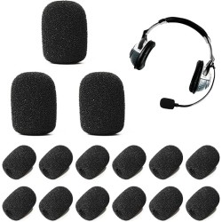 CareFlection Mini Microphone Windscreens Mic Foam Covers for Lapel Lavalier Headset miike, Studio - High Density Protection : Noise pop Filter Black, Pack of 2 pcs (A Type) 