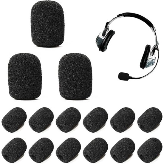 CareFlection Mini Microphone Windscreens Mic Foam Covers for Lapel Lavalier Headset miike, Studio - High Density Protection : Noise pop Filter Black, Pack of 2 pcs (A Type) 