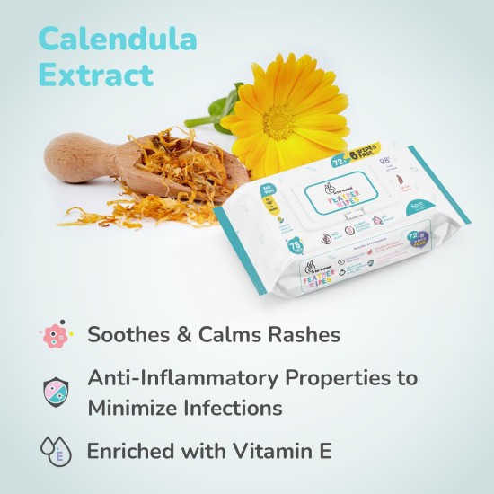 R For Rabbit Feather Aqua Baby Wipes Combo Pack Of 78 Units | Pure Water Wet Wipes for Babies With Lid (Pack of 1)