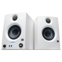 PreSonus Eris 3.5 2nd Gen HD Professional Studio Monitors with 3.5" Woven Composite Woofer, 1" Silk-Dome Tweeter, 50W Class AB Power and Tuning Controls (Auxillary) - Pair (White)