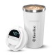 FineDine Insulated Mug, Vacuum Insulated Travel Coffee/Tea Mug with Temperature Display, 8 Hours Hot and 14 Hours Cold, 500 ml, White, Stainless Steel FineDine Insulated Mug, Vacuum Insulated Travel Coffee/Tea Mug with Temperature Display, 8 Hours Hot and 14 Hours Cold, 500 ml, White, Stainless Steel