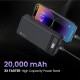 Portronics Luxcell B 20K Advanced 20000 mAh Power Bank with 22.5W Max Output, LED Battery Display, 22.5w Mach USB-A Output, 20w Type C PD Output, Type C Input, Wake Up Button(Black)