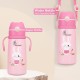 R for Rabbit Steebo Safari Premium Stainless Steel Water Sipper for Baby, Spill Proof BPA Free Soft Silicone Straw Drinking Sipper for Kids of 12+ Months (500ml, Pink Bunny)