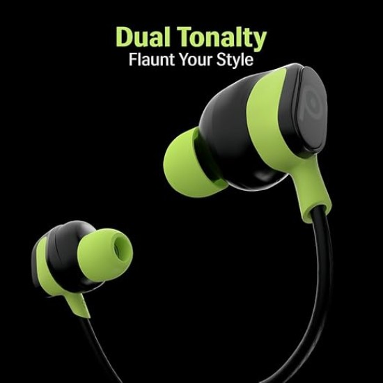 Lava Probuds E1c in Ear Earphone | 12mm Bass Boosted Copper Driver with Pocket Comfy C Type Jack with Wire Protector | Dual Tone Stylish Design | in-Built Mic | IPX4 Water Resistant (Black)