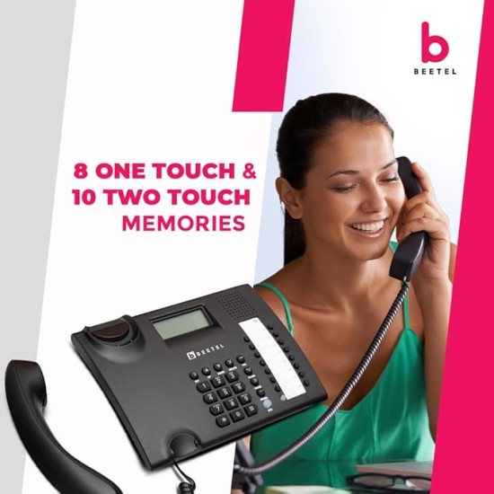 Beetel M90N Corded Landline Phone with 16 Digit LCD Display,FSK/DTMF Compatable Caller N ID,8 Direct One Touch & 10 Two Touch Memory,Volume Control for Speaker Phone,Music On Hold(Antracite), Black Beetel M90N Corded Landline Phone with 16 Digit LCD Display,FSK/DTMF Compatable Caller N ID,8 Direct One Touch & 10 Two Touch Memory,Volume Control for Speaker Phone,Music On Hold(Antracite), Black