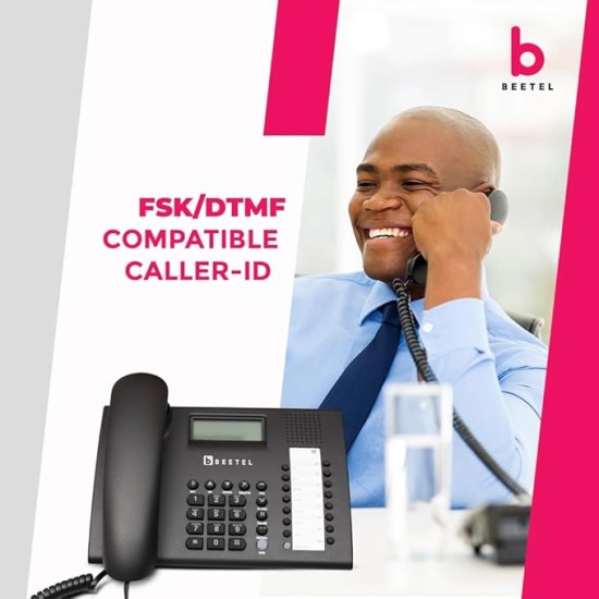 Beetel M90N Corded Landline Phone with 16 Digit LCD Display,FSK/DTMF Compatable Caller N ID,8 Direct One Touch & 10 Two Touch Memory,Volume Control for Speaker Phone,Music On Hold(Antracite), Black Beetel M90N Corded Landline Phone with 16 Digit LCD Display,FSK/DTMF Compatable Caller N ID,8 Direct One Touch & 10 Two Touch Memory,Volume Control for Speaker Phone,Music On Hold(Antracite), Black