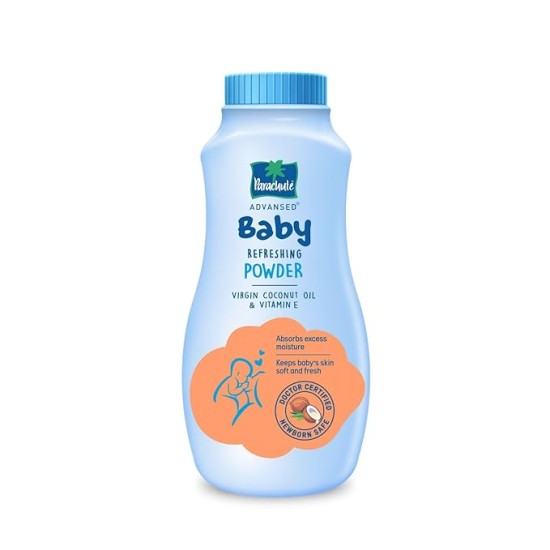Parachute Advansed Baby Refreshing Powder| Enriched with Virgin Coconut Oil | Refreshes Baby’s Skin| 200 gm