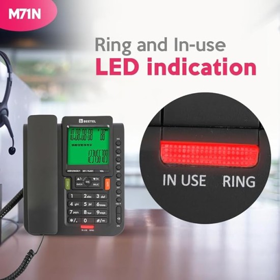 Beetel M71N Caller ID Landline Phone for Home or Office, 16 Digit Display, 2-Way Speaker Phone with Adjustable Volume, 8 One Touch Memory Buttons, TEC Certified, 30 Incoming Call Memory (Anthracite) Beetel M71N Caller ID Landline Phone for Home or Office, 16 Digit Display, 2-Way Speaker Phone with Adjustable Volume, 8 One Touch Memory Buttons, TEC Certified, 30 Incoming Call Memory (Anthracite)