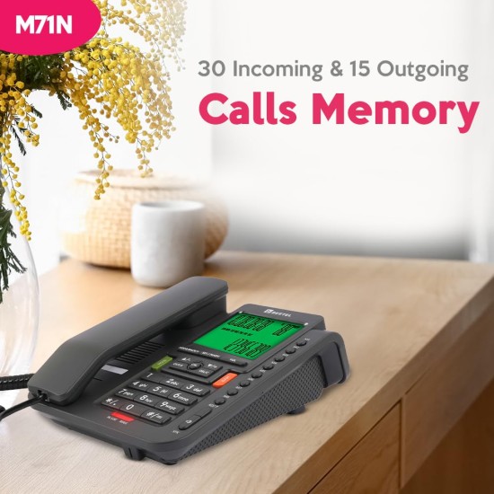 Beetel M71N Caller ID Landline Phone for Home or Office, 16 Digit Display, 2-Way Speaker Phone with Adjustable Volume, 8 One Touch Memory Buttons, TEC Certified, 30 Incoming Call Memory (Anthracite) Beetel M71N Caller ID Landline Phone for Home or Office, 16 Digit Display, 2-Way Speaker Phone with Adjustable Volume, 8 One Touch Memory Buttons, TEC Certified, 30 Incoming Call Memory (Anthracite)