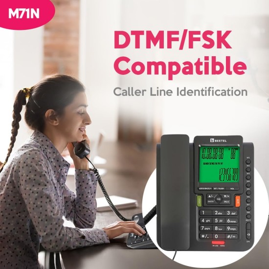 Beetel M71N Caller ID Landline Phone for Home or Office, 16 Digit Display, 2-Way Speaker Phone with Adjustable Volume, 8 One Touch Memory Buttons, TEC Certified, 30 Incoming Call Memory (Anthracite) Beetel M71N Caller ID Landline Phone for Home or Office, 16 Digit Display, 2-Way Speaker Phone with Adjustable Volume, 8 One Touch Memory Buttons, TEC Certified, 30 Incoming Call Memory (Anthracite)