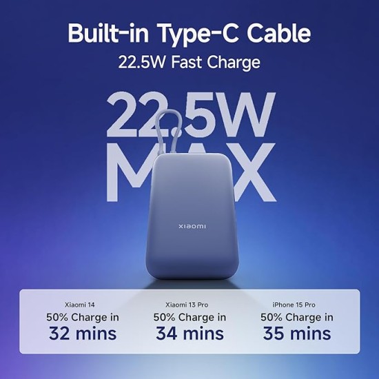 Xiaomi Pocket Power Bank 10000mAh 22.5W with Built-in Cable | Super Fast Charging PD |Smart 12 Layer Protection|Triple Output Ports|Supports Android,Apple, Tablets, Earbuds,Watch(MI Powerbank),Blue Xiaomi Pocket Power Bank 10000mAh 22.5W with Built-in Cable | Super Fast Charging PD |Smart 12 Layer Protection|Triple Output Ports|Supports Android,Apple, Tablets, Earbuds,Watch(MI Powerbank),Blue