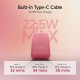 Xiaomi Pocket Power Bank 10000mAh 22.5W with Built-in Cable | Super Fast Charging PD |Smart 12 Layer Protection|Triple Output Ports|Supports Android,Apple, Tablets, Earbuds,Watch(MI Powerbank),Maroon