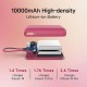 Xiaomi Pocket Power Bank 10000mAh 22.5W with Built-in Cable | Super Fast Charging PD |Smart 12 Layer Protection|Triple Output Ports|Supports Android,Apple, Tablets, Earbuds,Watch(MI Powerbank),Maroon