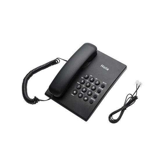 Hola TF 300 Basic Corded landline Phone with Tone/Pulse, Wall/Desk mountable, Pulse/Tone dial