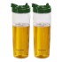 Frenchware Oil Dispenser 1 Litre (Pack of 2, Oil Textured Green, 1 Litre Each), Ideal for Storing & Pouring Liquids, Refined Oils, Olive Oil, Vinegar, Soy, BPA-Free, Food Grade Material