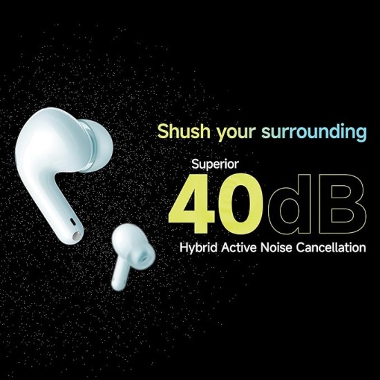 Redmi Buds 5C Bluetooth TWS in Ear Earbuds, Up to 40Db Hybrid Noise Cancellation, Quad Mic, Custom Eq, 10Mins Charge for 2Hours Life, Up to 36Hrs Playback, Gaming TWS| Symphony Blue