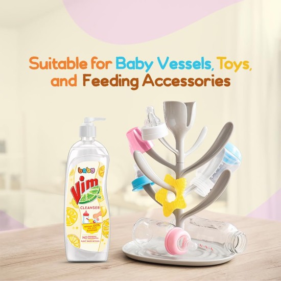 Vim Baby Dishwash Liquid, Removes 100 Milk Stains and Odours, Plant-Based actives, Paraben and Phosphate free, Safe for Child-Utensils, 500ml Vim Baby Dishwash Liquid, Removes 100 Milk Stains and Odours, Plant-Based actives, Paraben and Phosphate free, Safe for Child-Utensils, 500ml