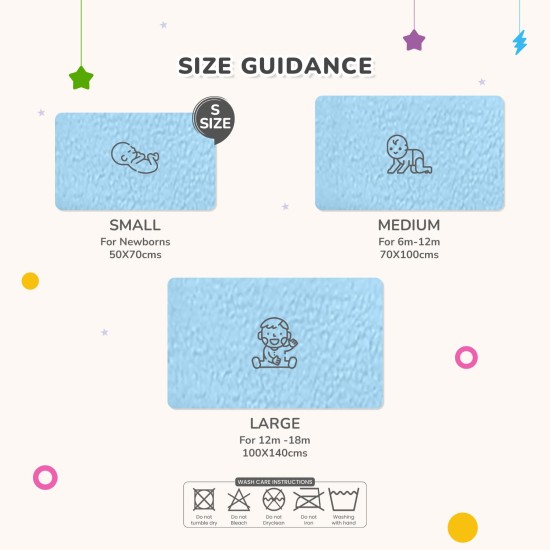 R for Rabbit Waterproof Quick Dry Sheet Bliss for Baby | Anti-Piling Fleece Breatheable Fabric Extra Absorbent Instant Dry Baby Bed/Cot Protector Mat