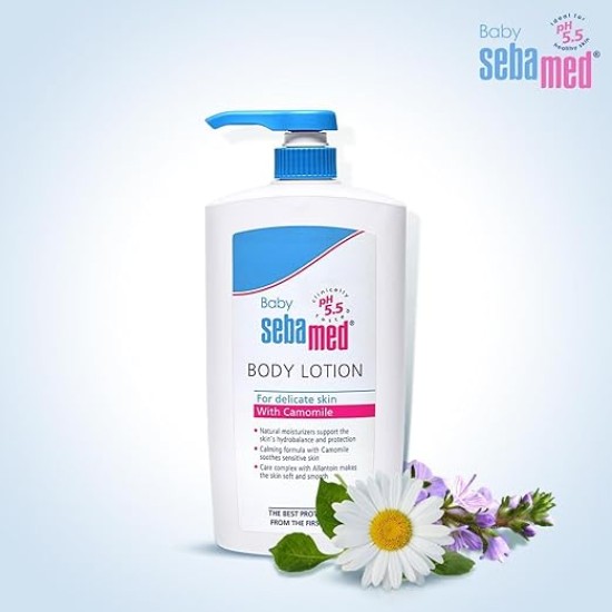 Sebamed Baby Body Lotion 750 ml|Ph 5.5|Camomile & Allantoin| Dermatalogically tested| Sensitive skin