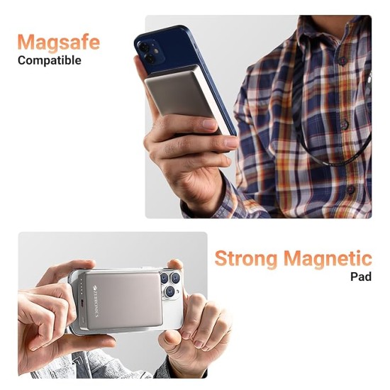 ZEBRONICS 10000 Mah Magsecure Power Bank, Fast USB Type C Charging 15W Wireless & 22.5W Wired, for iPhone 16,15,14,13,12, Android & Other Qi Enabled Devices, Compact Design (MW68, White) ZEBRONICS 10000 Mah Magsecure Power Bank, Fast USB Type C Charging 15W Wireless & 22.5W Wired, for iPhone 16,15,14,13,12, Android & Other Qi Enabled Devices, Compact Design (MW68, White)