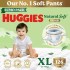 Huggies Natural Soft Premium Baby Diaper Pants, Our No.1 Soft Pants, Extra Large (XL) Size (12-17 Kgs), Sumo Pack of 126 diapers | Cloud Softness All over with India's 1st Cloud Touch BeltTM