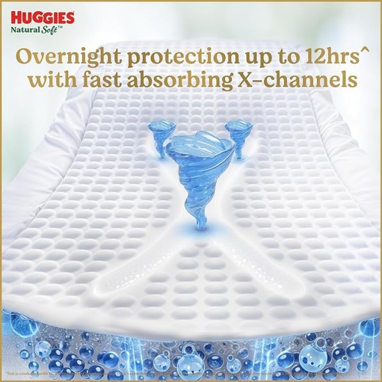 Huggies Natural Soft Premium Baby Diaper Pants, Our No.1 Soft Pants, Newborn/Extra Small (XS) Size (0-5 Kgs), Pack of 76 | Cloud Softness All over with India's 1st Cloud Touch Belt
