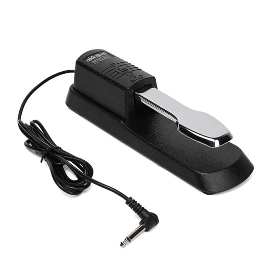 Akkord AKD SP-01 Sustain Pedal for Digital Piano, Electronic Keyboard, MIDI Synthesizer with Polarity Switch and Anti-Slip Pad- Black