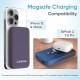 Ambrane Magsafe Wireless 10000Mah Fast Charging Power Bank, Strong Magnet, Micro USB Input, 22.5W Output For Iphone 12 Above, Android & Other Qi Enabled Devices + Magnetic Ring (Aerosync Snap, Purple)