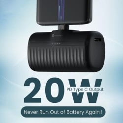 Portronics Power Pebble 5000mAh 20W Fast Charging Nano Powerbank, in-Built Foldable Type C Input/Output Pin, Type C PD Output, LED Battery Indicator, Compatible with Type C Smartphone,iPhone(Black) Portronics Power Pebble 5000mAh 20W Fast Charging Nano Powerbank, in-Built Foldable Type C Input/Output Pin, Type C PD Output, LED Battery Indicator, Compatible with Type C Smartphone,iPhone(Black)