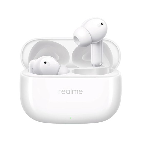 realme Buds T310 Truly Wireless in Ear Earbuds with 46dB Hybrid ANC, 360° Spatial Audio, 12.4mm Dynamic Bass Driver, Upto 40Hrs Battery and Fast Charging (Agile White)