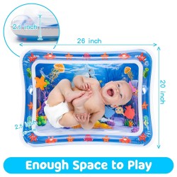 FIGMENT Tummy Time Water Play Mat for Babies 3–24 Months, Premium Baby Toy for Muscle Development, Sensory Activity Mat for Infants, Leakproof & Portable (Water Mat)