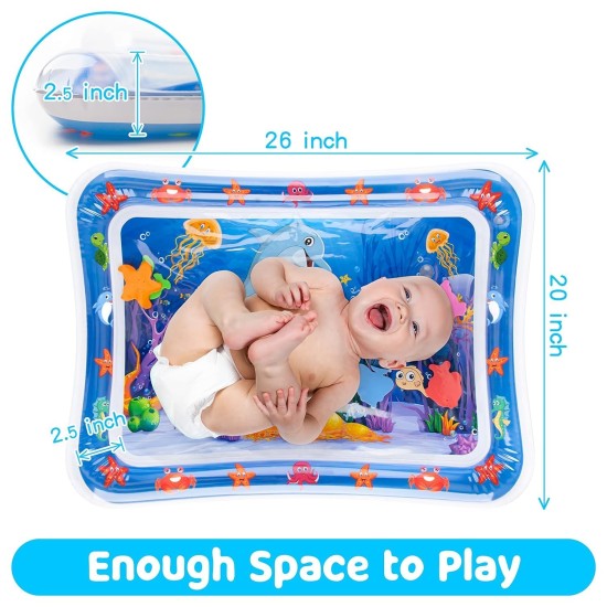 FIGMENT Tummy Time Water Play Mat for Babies 3–24 Months, Premium Baby Toy for Muscle Development, Sensory Activity Mat for Infants, Leakproof & Portable (Water Mat) FIGMENT Tummy Time Water Play Mat for Babies 3–24 Months, Premium Baby Toy for Muscle Development, Sensory Activity Mat for Infants, Leakproof & Portable (Water Mat)