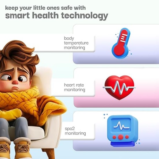 Vibez Smart Watch for Kids – SIM Card, 4G Voice Calling, GPS Location Tracker, Voice Chat, Video Call, Geo-Fencing, SOS Emergency, Health Monitoring Baby Smartwatch & Parental Control (Miracle, Blue)