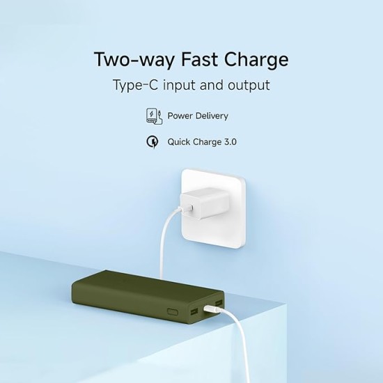 Xiaomi Power Bank 4i 20000mAh 33W Super Fast Charging PD |Smart 12 Layer Protection|Type C Input & Output|Triple Output Ports|Supports Android,Apple, Tablets, Earbuds,Watch(MI Powerbank),Green